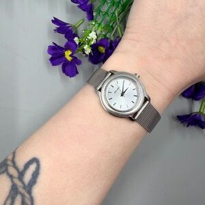 DKNY Silver Mesh Bracelet Women's Watch with White Dial